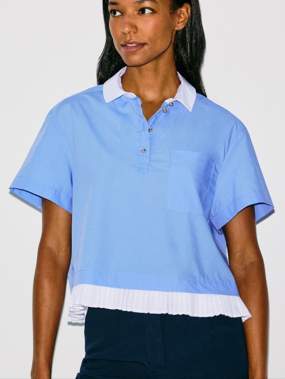 Claudie Pierlot Collared Short Sleeve Top Size M